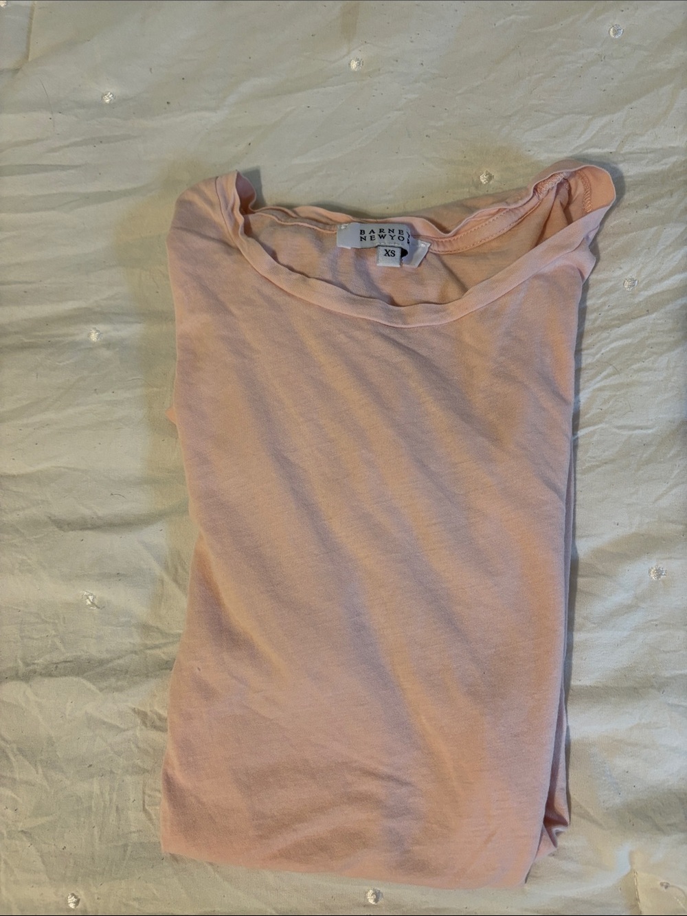 Barneys New York Light Pink Short Sleeve Crew Tee